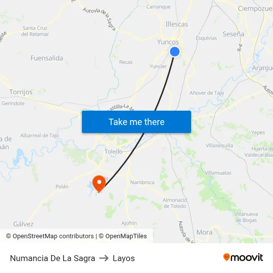 Numancia De La Sagra to Layos map
