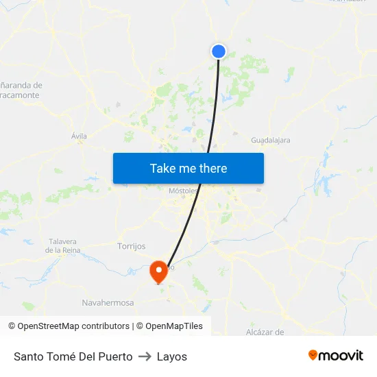 Santo Tomé Del Puerto to Layos map