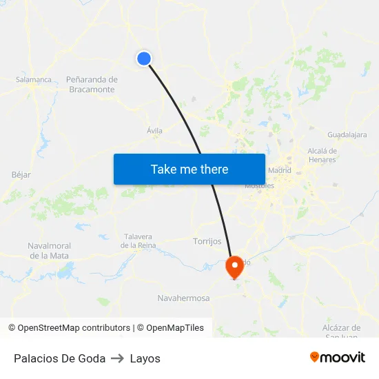 Palacios De Goda to Layos map