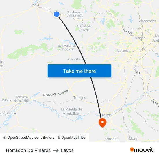 Herradón De Pinares to Layos map