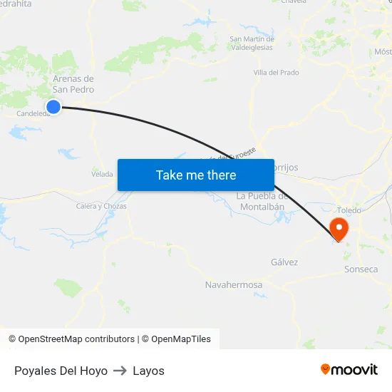 Poyales Del Hoyo to Layos map