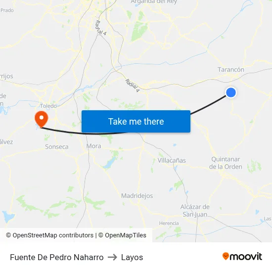 Fuente De Pedro Naharro to Layos map