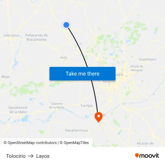 Tolocirio to Layos map