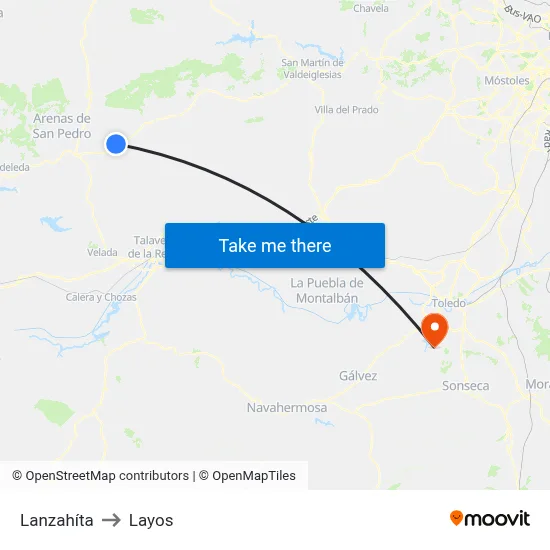Lanzahíta to Layos map