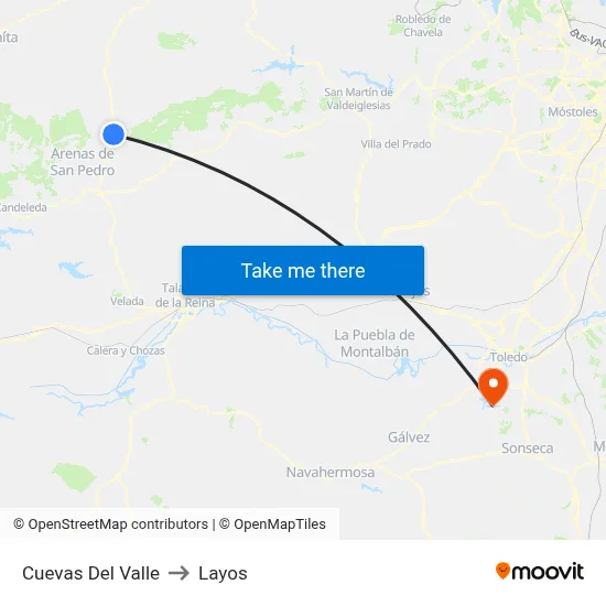 Cuevas Del Valle to Layos map