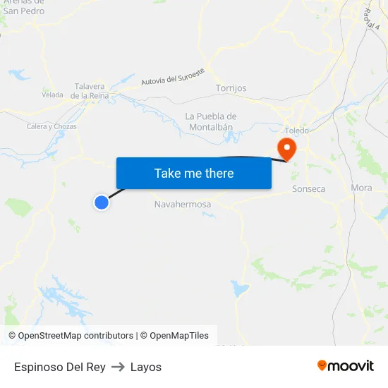 Espinoso Del Rey to Layos map