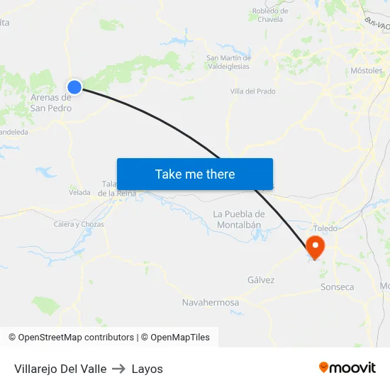 Villarejo Del Valle to Layos map