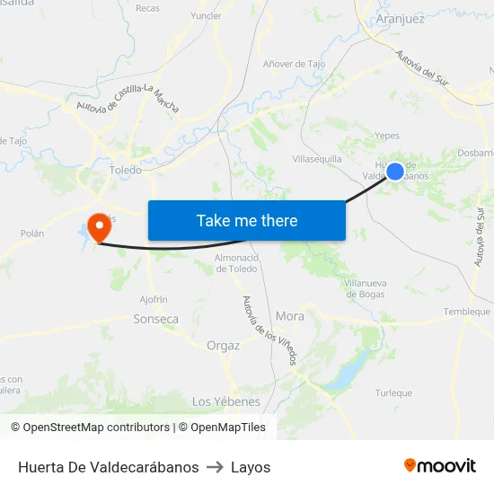 Huerta De Valdecarábanos to Layos map