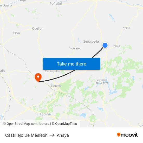 Castillejo De Mesleón to Anaya map