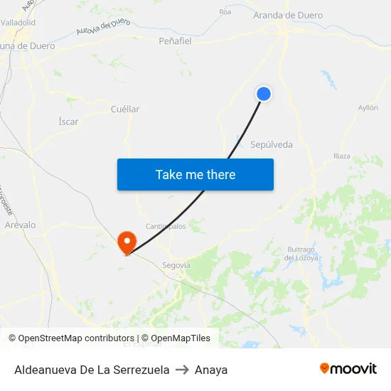 Aldeanueva De La Serrezuela to Anaya map