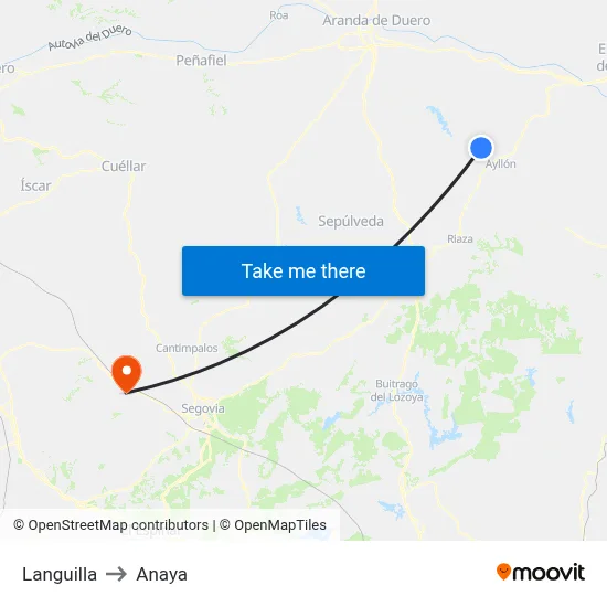Languilla to Anaya map