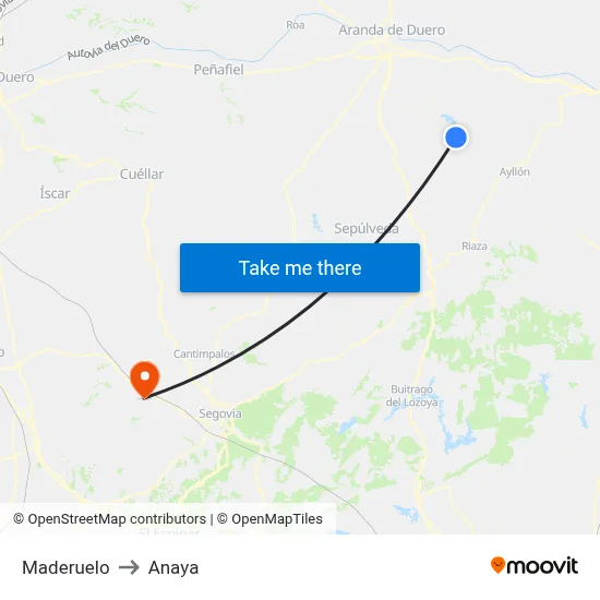 Maderuelo to Anaya map