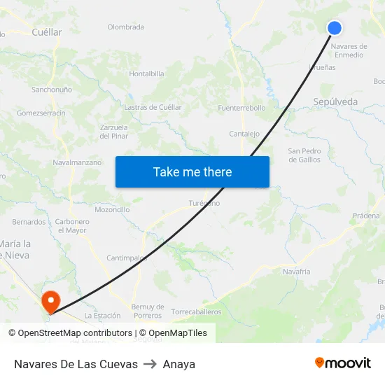 Navares De Las Cuevas to Anaya map