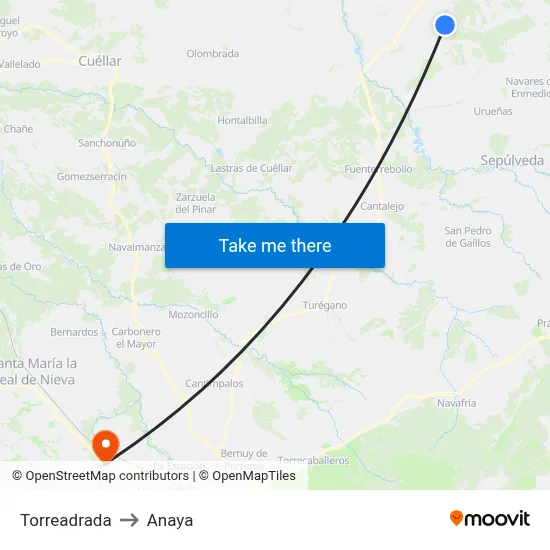 Torreadrada to Anaya map