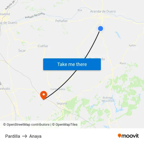 Pardilla to Anaya map