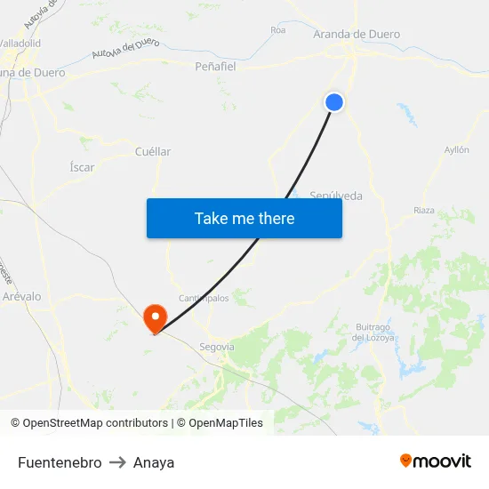 Fuentenebro to Anaya map