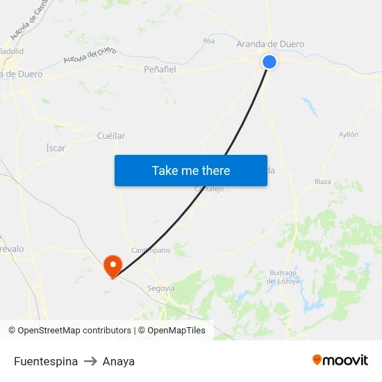 Fuentespina to Anaya map