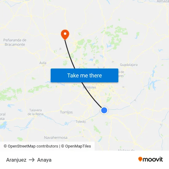 Aranjuez to Anaya map