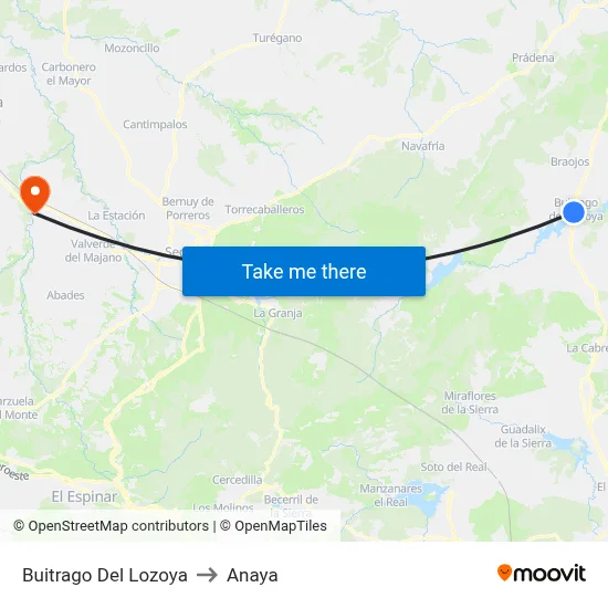 Buitrago Del Lozoya to Anaya map