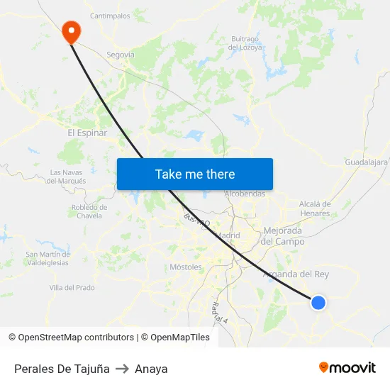 Perales De Tajuña to Anaya map