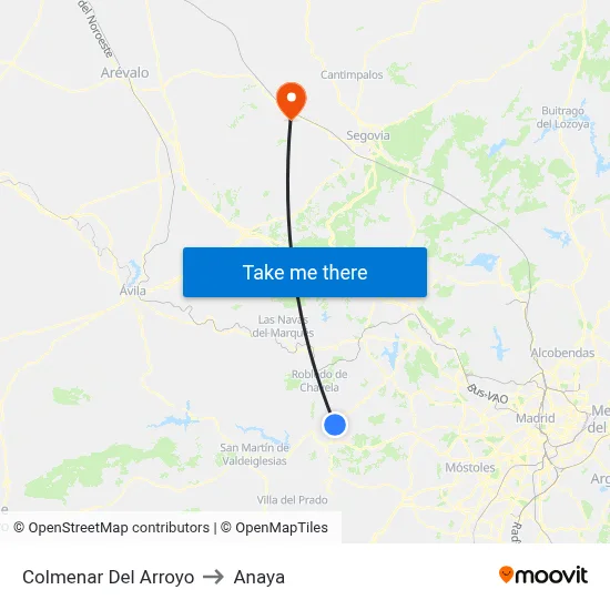 Colmenar Del Arroyo to Anaya map