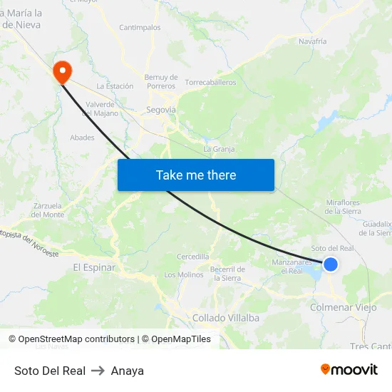 Soto Del Real to Anaya map