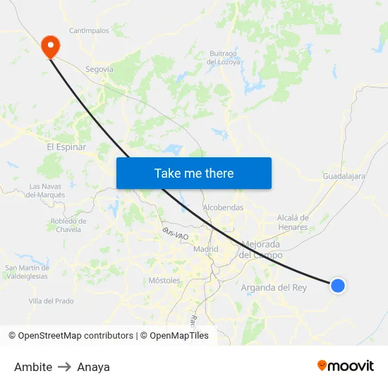 Ambite to Anaya map