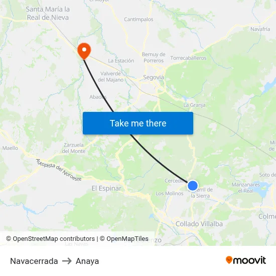 Navacerrada to Anaya map