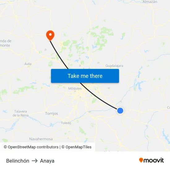 Belinchón to Anaya map