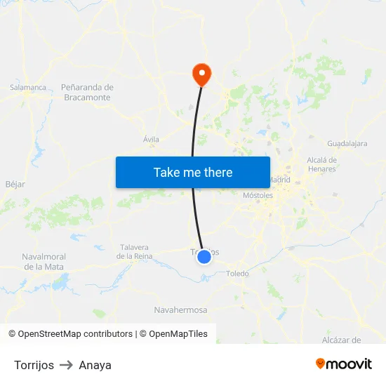 Torrijos to Anaya map