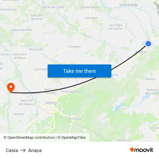 Casla to Anaya map