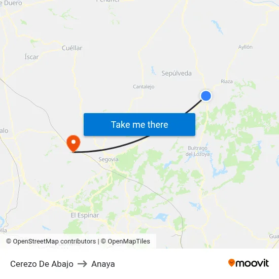 Cerezo De Abajo to Anaya map