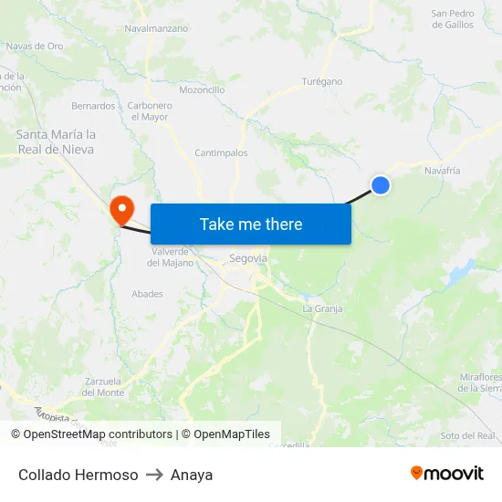 Collado Hermoso to Anaya map