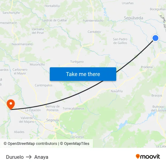 Duruelo to Anaya map