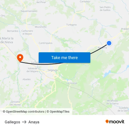 Gallegos to Anaya map
