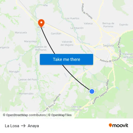 La Losa to Anaya map