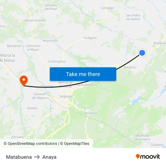Matabuena to Anaya map