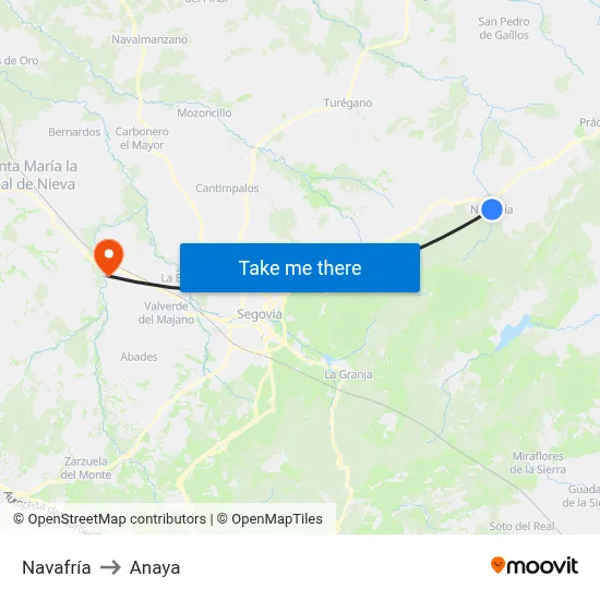 Navafría to Anaya map