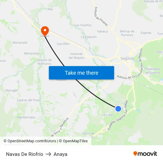 Navas De Riofrío to Anaya map