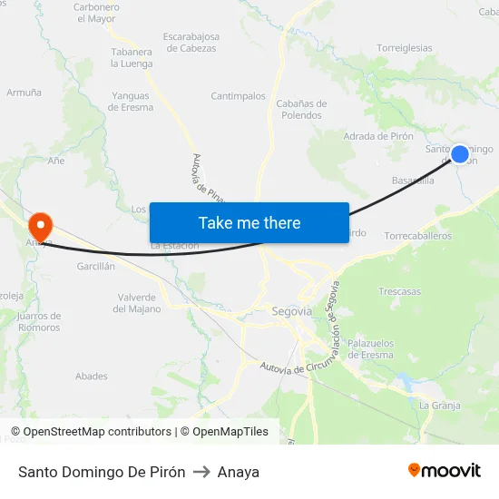 Santo Domingo De Pirón to Anaya map