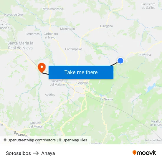 Sotosalbos to Anaya map