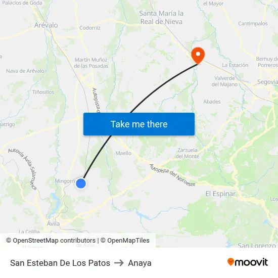 San Esteban De Los Patos to Anaya map