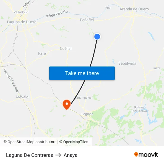 Laguna De Contreras to Anaya map