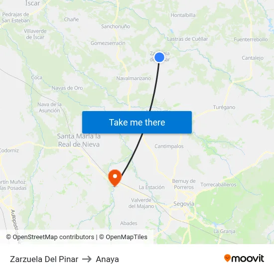 Zarzuela Del Pinar to Anaya map
