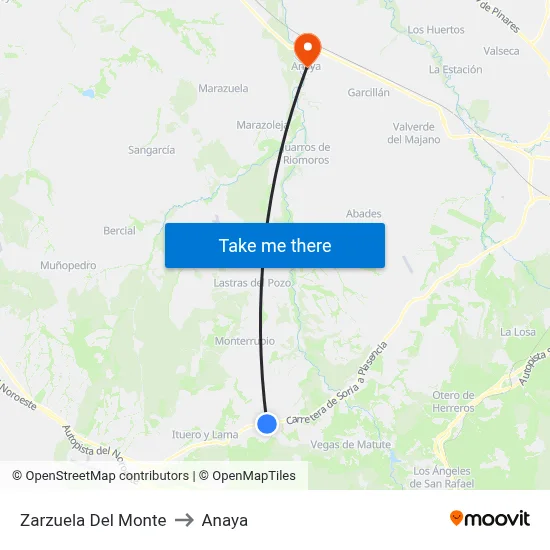 Zarzuela Del Monte to Anaya map