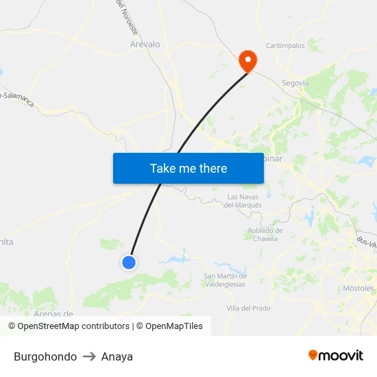 Burgohondo to Anaya map