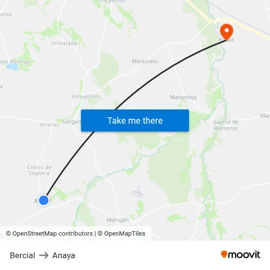 Bercial to Anaya map