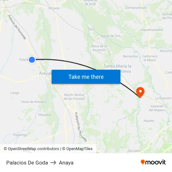 Palacios De Goda to Anaya map