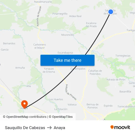 Sauquillo De Cabezas to Anaya map