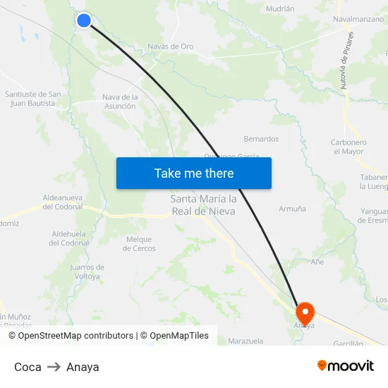 Coca to Anaya map